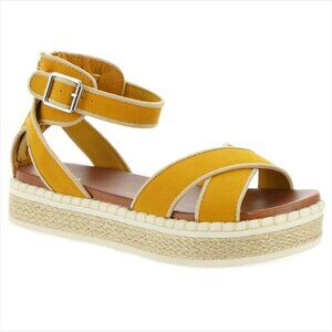 MIA Vita Yellow Espadrille Ankle Strap Sandals Women US 9M